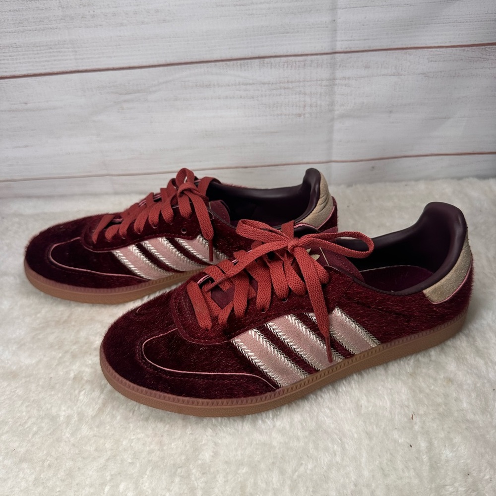 adidas Pony Hair Sneakers Maroon pink Worn Twice